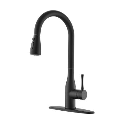 China 304 Stainless Steel Modern Sink Faucet Hot And Cold Water Black Pull Down Kitchen Faucet for sale