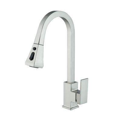 China High Quality Sales Modern Single Handle Brass Kitchen Faucet Brushed Faucets Pull Down For Bathroom Wash Basin for sale