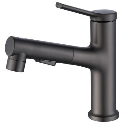 China Modern Hot Sale Bathroom Basin Faucet Water Faucet Single Handle Pull Down Cold And Hot Gun Gray Bathroom Mixers Zinc Alloy Handle Ceramic for sale