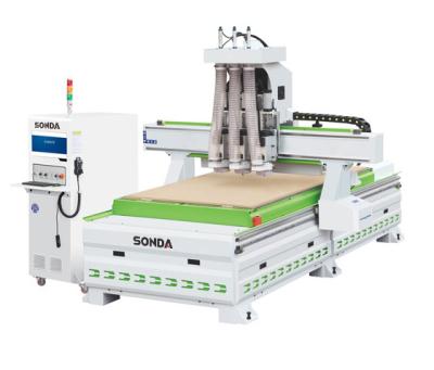 China 2500*1260*200mm High Quality CNC Router Three Spindles For Woodworking for sale