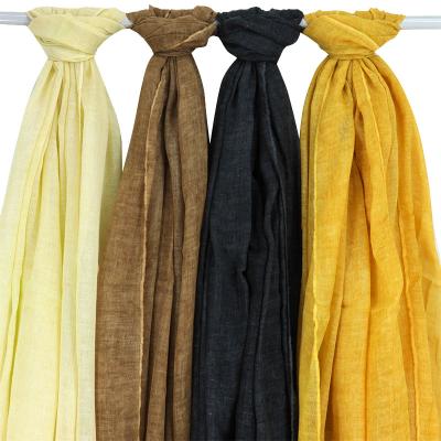 China Long Clearance Processing Mixed Color Muslim Scarf Cotton And Canvas Cheap Hot Selling Scarf for sale