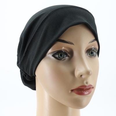 China Fashion Ywchance wholesale Small Ribbed Stretchy Bonnet Inner Hijab Cap Closed Back Hijab Cap Underscarf For Muslim Women for sale