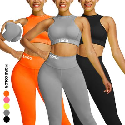 China Sports Apparel Gym Wear Women Gym Yoga Suit Set Breathable Hot Yoga Sets Fitness Sports Tracksuit Women Yoga Two Piece Suit for sale