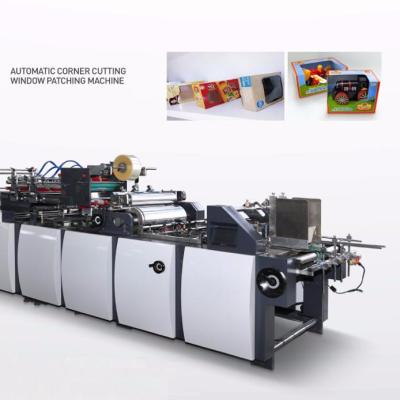 China XY1080 Full Automatic Products Tissue Box Paper Corner Cutting Window Creasing Splicing Machine for sale