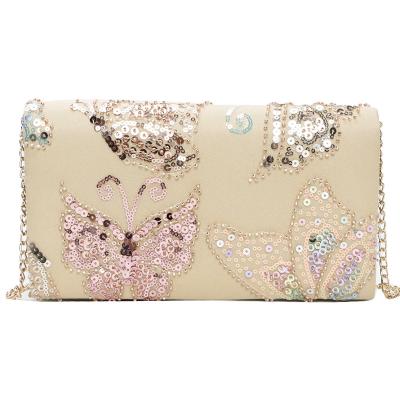 China Light Weight 2021 Summer New Sequin Dinner Bag Women Silver Clutch Purse Korean Style Embroidered Shoulder Evening Clutch Bags for sale