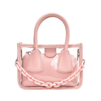 China 2020 Hot Selling Fashion Women's Handbag Fashion PVC Kids Purses And Hangbags Transparent Cross - Body Bag For Ladies for sale