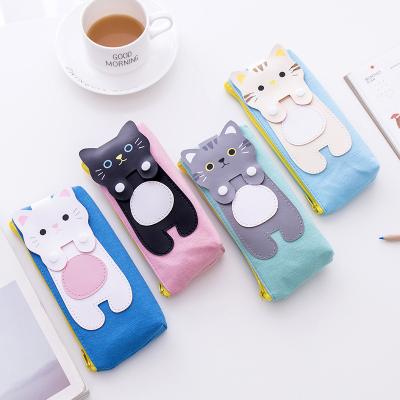 China Durable Wholesale Creative School Supplier Cute Cartoon Pencil Bag Large Capacity Canvas Student Canvas Pencil Case for sale