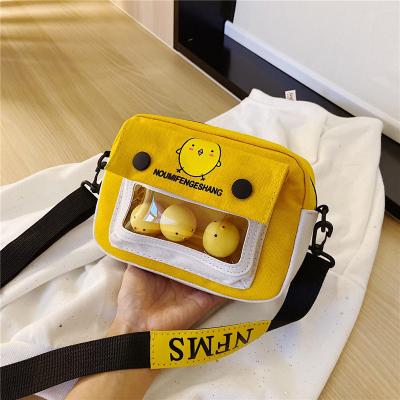 China New Style High Quality Small Fashion Joker Cross-body Korean Cute Cartoon Shoulder Bag Canvas Messenger Bag for sale