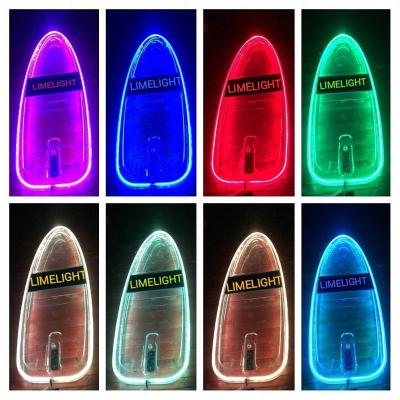 China Clear SIP Paddle Board / Unisex Transparent Stand Up Board With LED Light Strip For Night Visit for sale