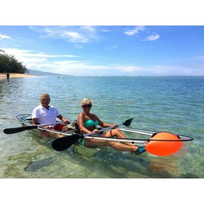 China Polycarbonate LIGHTS Double Seats And Paddles Kayak Clear Bottom Transparent Canoe Crystal Boat For Trour And Racing for sale