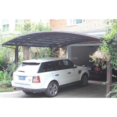 China Metal garage parking lot with quality aluminum alloy frame and UV coated polycarbonate glazing sheet for sale