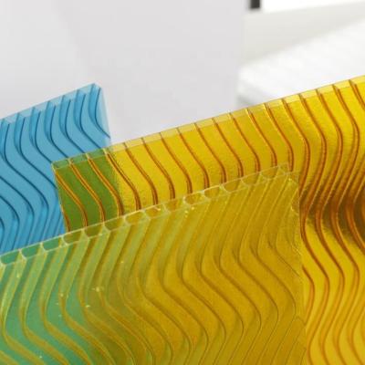 China snake shape polycarbonate sheeting panel S shape PC hollow sheet polysnake polycarbonate sheet S shape hollow PC sheet for sale