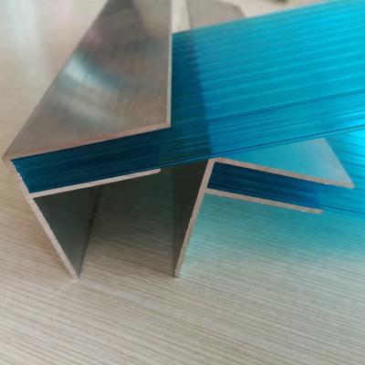 China Decorations F aluminum profile for 8mm 10mm 16mm 25mm multiwall polycarbonate sheet for sale