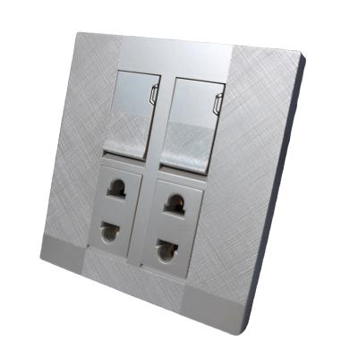 China HOME USE hot sales pakistan style pearl silver color high quality 2+2 wall lighting electrical socket and switches for sale