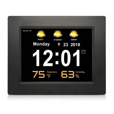 China Large Calendars LCD Show Digital Wifi Table Desktop Alarm Clock Large Screen Calendar Clocks For Older External LED Screen Power Supply for sale