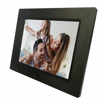 China Digital Photo Clock IPS Panel Frame Black Digital Photo Frame With Clock Digital Photo Frame With Speaker for sale