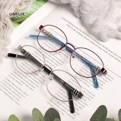 China Quality Lightweight Metal Plastic Small Frame Business Reading Glasses For Women for sale