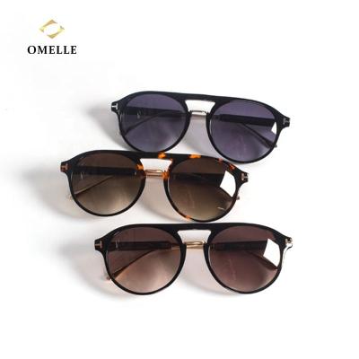 China Custom Double Bridge Acetate Sunglasses Double Bridge Stock Custom Your Own Brand Polarized Tortoise Acetate Sun Glass Metal Sunglasses UV400 For Men for sale