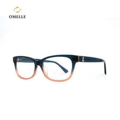 China For OMELLE Reading Glasses Popular Retro Eyeglasses Super Frame Light Blue Optical Glasses Anti Brand Eye Glasses for sale