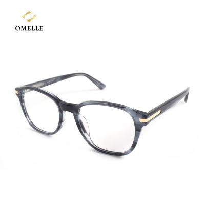 China For Glasses OMELLE Mazzucchelli Acetate Optical Frame Anti Ray Reading Computer Glasses Blue Eyewear for sale