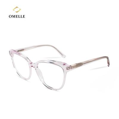 China For Women Glasses OMELLE Anti Acetate Transparent Optical Frame Eyewear Blue Light Glasses Lenses for sale