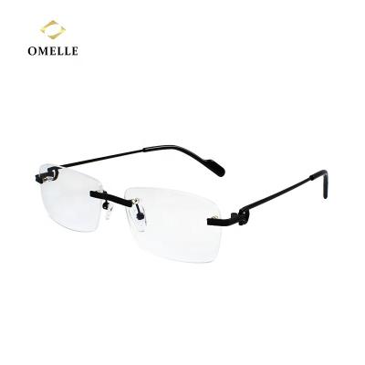 China Handmade Hot Selling Optical Frame Anti Blue Light Glass Rimless Myopic Reading Glasses Optical Frames for sale