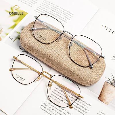 China Best Light Filter Computer Blue Selling Round Titanium Unisex Good Quality Optical Eyeglasses Frames For Myopia for sale