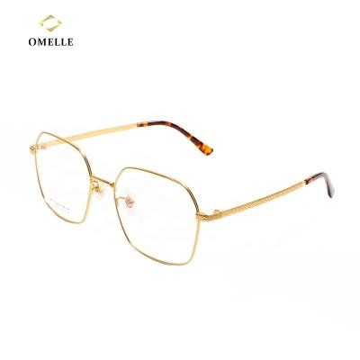 China Light Filter Computer OMELLE Unisex Blue Big Frame Designer Design Anti Optical Read Blue Titanium Glasses Frames Glasses Wholesale for sale