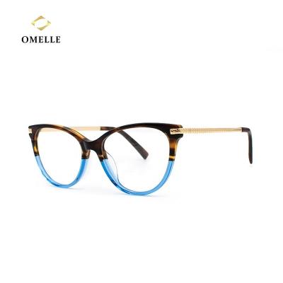 China UV400 Women Acetate Protection Handmade OMELLE Anti Eyesight Computer Blue Light Glasses for sale