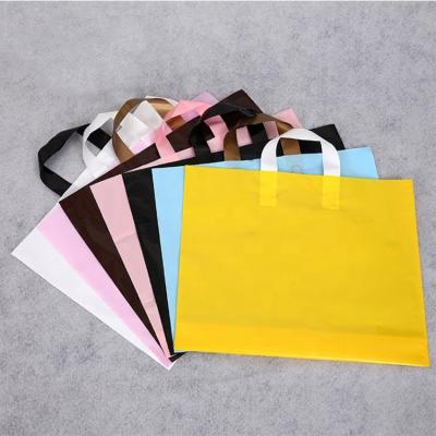 China Biodegradable Logo Soft Loop Handle Clothing Cheap Custom Storage LDPE Shopping Bag Eco-friendly Plastic Bag for sale