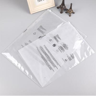 China BIODEGRADABLE Retail PE Clothing Storage Bag Printed Clear Plastic Underwear Slider Zipper Bag Garment Packaging Zipper Lock Bag for sale