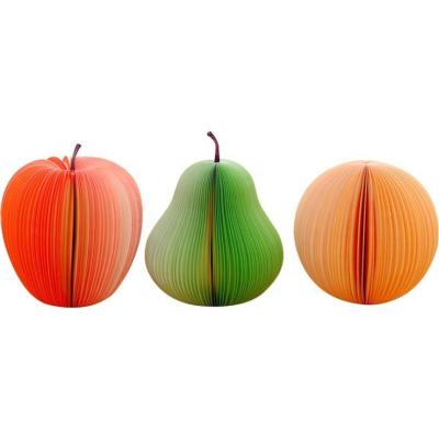 China Wholesale Loose Leaf School Supplies Cute Die Cut 3D Fruit Shaped Sticky Notes Memo Pad for sale