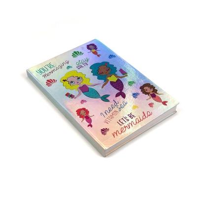 China Cheap custom cute colorful printing notebook A5 logo hologram paper hologram paper notebook school supplies notepad drawing notebook for sale