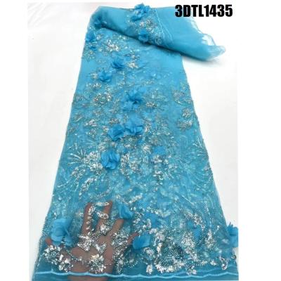 中国 Support 7 Days Sample Order Lead Time African Lace Fabric Cotton Mesh 3D Flower Lace Applique for Dress 販売のため