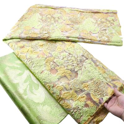 China 2023 Afrikaanse brocade stof Jacquard Damask Design Brocade Jacquard stof van hoge kwaliteit Voor feest bruidsjurk Te koop