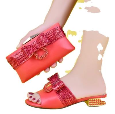 China Supoo Wedding Italian ladies shoes and bags set adorned with fashionable PU material en venta