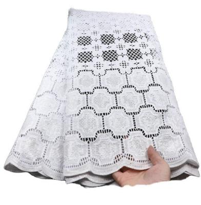 中国 Supoo pure white wholesale  cord lace fabric  snow white guipure lace fabric African cotton  lace fabric 販売のため