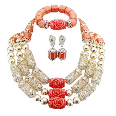 China Supoo african beads jewelry sets Senegal/Ghana/ Nigerian handmade jewelry for wedding bridal Te koop