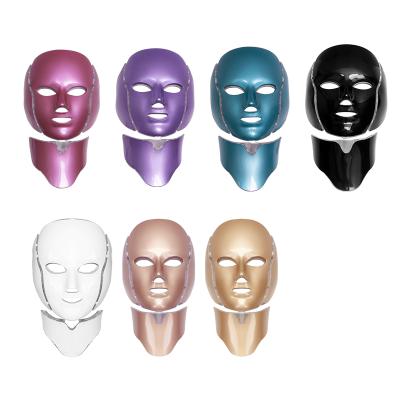 China Skin Tightening Hot Selling Colorful Led Facial Massage Mask Rose Gold Photon LED Light Face And Neck Therapy Electric Light Mask Led Beauty Mask for sale