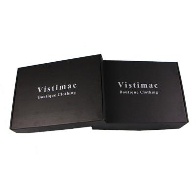 China Recycled Economic Wholesale Custom Printing Corrugated Materials Shipping Kraft Paper Ads Black Box For Apparel for sale