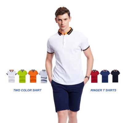 China Latest Anti-Wrinkle Men's Polo T-shirts Business Casual Dress Shirt High Quality Fashion Cotton Ring Designer T-shirt Two Color Collar Shirt for sale