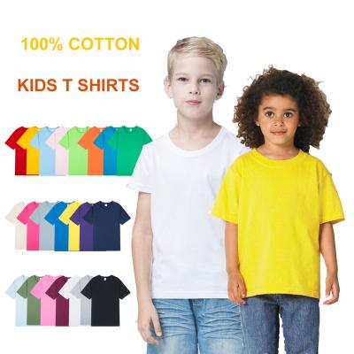 China Breathable Running T-shirt Boys T-shirts With Custom Logo Printed Wholesale 100% Loose Cotton Kids T-shirt Short Sleeve T-shirts Plain for sale