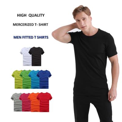 China Breathable Professional Supply High Quality Cotton T Shirts Custom Printing Mens Mercerized Cotton T-shirt Apparel Stock for sale