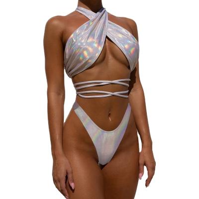 China Hot_Sexy_Photos Bright Color Ladies Swimsuit Breathable Strappy Split Bikini Swimwear Cover Up Women Swimwear for sale