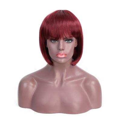 China High Temperature Fiber Bob Wig No Lace Bob Style Wigs Cosplay Red BOB Straight Hair Wigs Popular Classic Short for sale