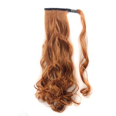 China Long Wavy Women Wavy Synthetic Wrap Around Wigs High Temperature Fiber Ponytail Hair Extensions for sale