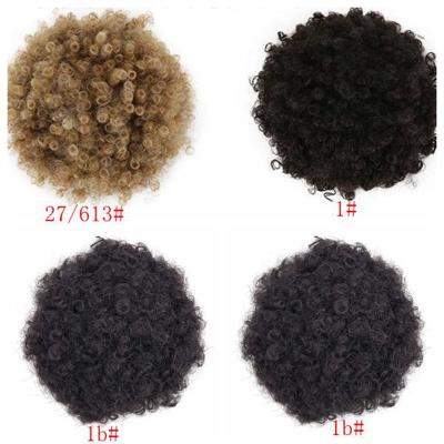 China Hot Selling Curly Synthetic Hair Chignon Hot Sale Bun Curly Bun Wig For Girls African Extensions Black Ponytail Wig for sale