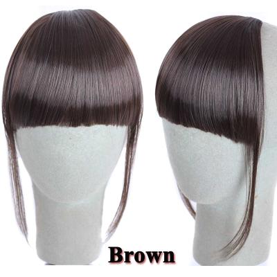 China Nice Prices High Temperature Fiber Silky Straight Synthetic Hair Piece Silky Straight Hair Clip In Extension Bang For Black People Fashion for sale