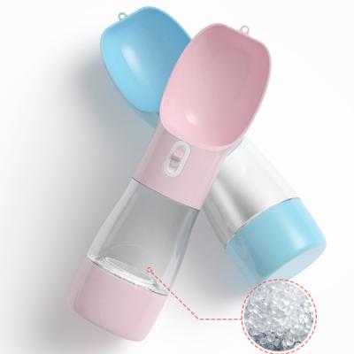 China Wholesale Automatic Pink White Blue White Outdoor Dog Carrier Portable Water Bottle 400ml for sale