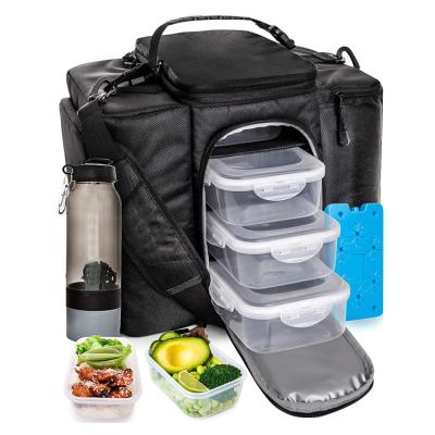 China Insulated Portable Picnic Food Cooler Bag Insulated Lunch Bag Meal Prep Bag Fitness for sale